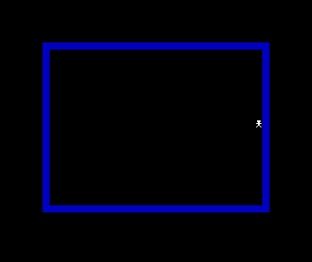 The lamplighter stopped at the right-hand wall, at the last floor cell just inside the blue frame.