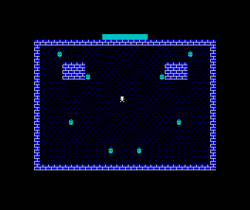 The square with a row of eight cyan blocks centred above the top wall.