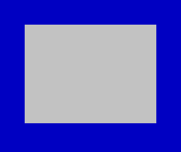 The Spectrum's default screen surrounded by a solid blue border.
