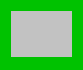 The Spectrum's default screen surrounded by a solid green border.