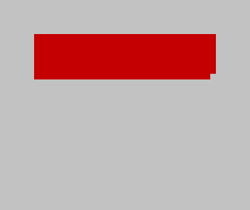 A solid red block about eight rows tall near the top of the screen, its bottom-right corner stopping one cell short.