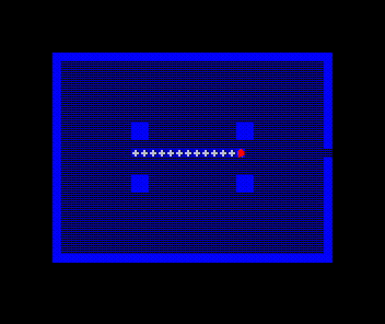 The pillared hall with a line of white chalk-cross marks across its floor, the red thief standing at the end of the trail he laid.