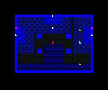 The Hall, lit by its three sconces, the hooded thief and the pale Warden in the light — unchanged on screen from the last unit, because everything new here is heard, not seen.