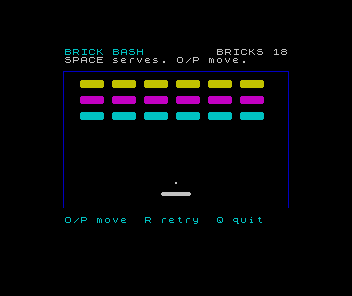 Brick Bash running on a ZX Spectrum