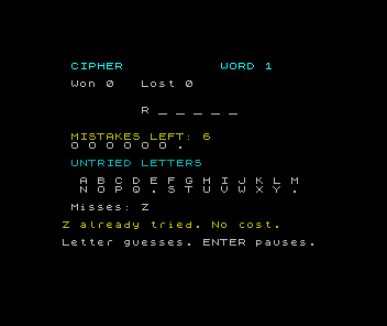 Cipher running on a ZX Spectrum