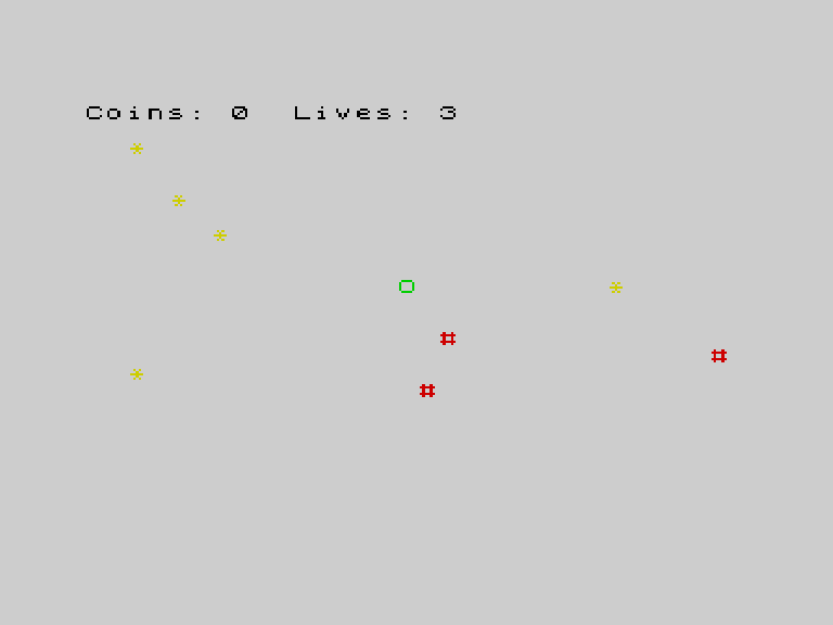 Lives and hazards — red # symbols on screen