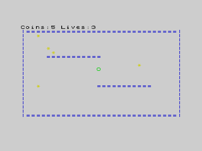 Walled arena with inner walls and coins