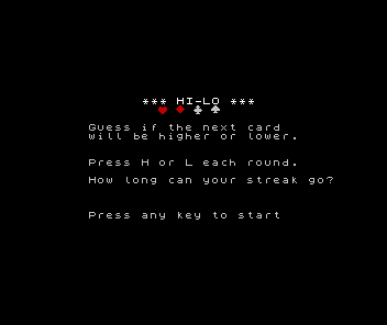 Hi-Lo screenshot