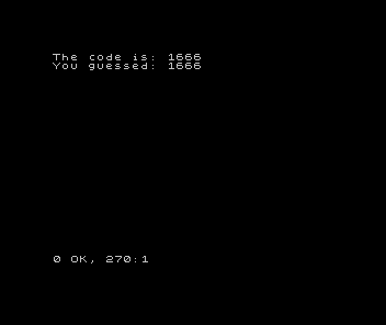 ZX Spectrum Locksmith: The code is: 1666 and You guessed: 1666