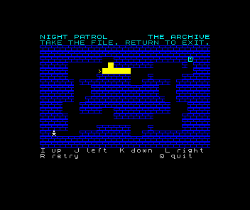 Night Patrol running on a ZX Spectrum
