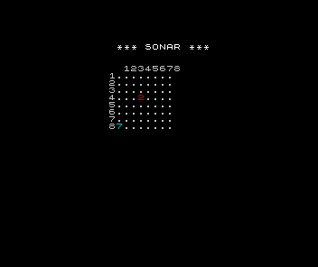 ZX Spectrum Sonar: the grid showing probed cells as coloured distance numbers, red close and blue far