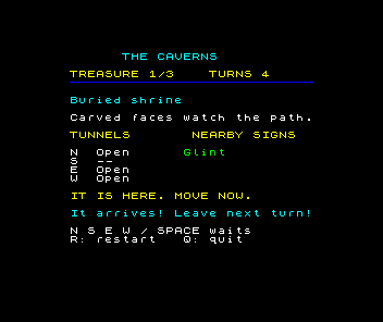 The Caverns running on a ZX Spectrum
