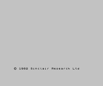 A ZX Spectrum boot screen: a pale grey display, empty apart from the line © 1982 Sinclair Research Ltd along the bottom.