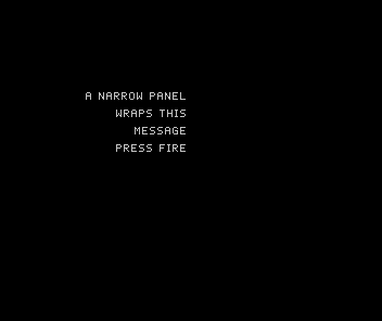 The custom message uses wider letter spacing in the narrow right-aligned panel.