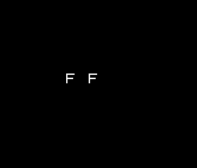 Two original F characters enlarged to sixteen dots across and down on the native character grid