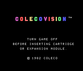 ColecoVision: The ColecoVision switched on, running its own firmware in our emulator.