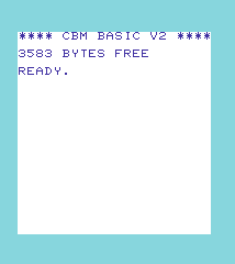 VIC-20: The VIC-20 switched on, running its own firmware in our emulator.